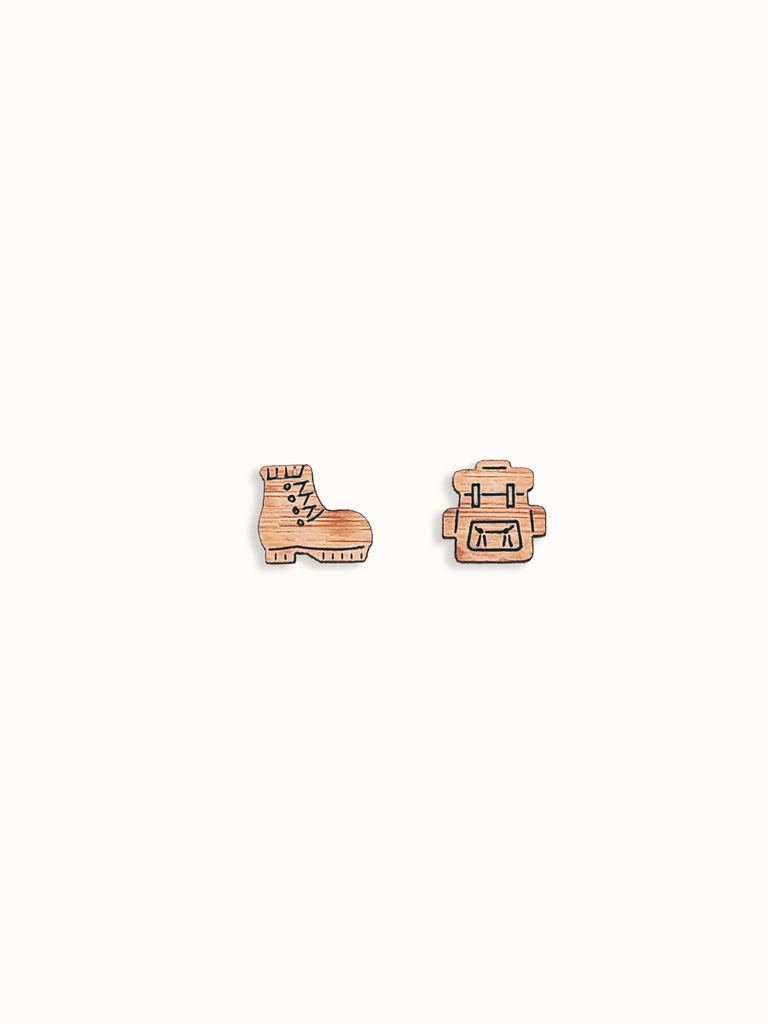 Hiking Boot + Backpack Stud Earrings