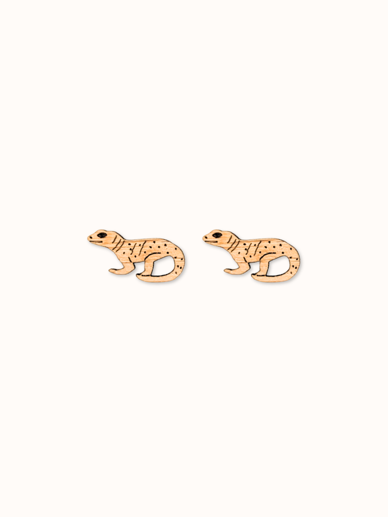 Collared Lizard Stud Earrings 