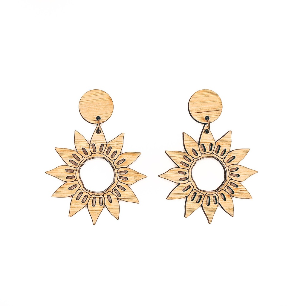 Large Sunflower Cut-Out Drop Earrings | Leanore