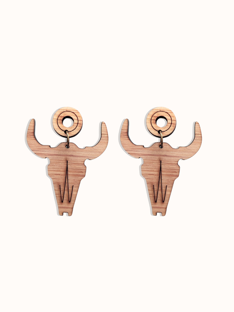 Bison Skull Drop Earrings | Nikin